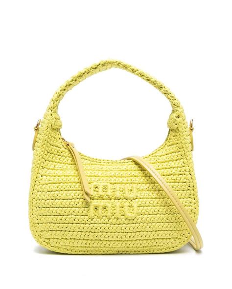 miu miu bag yellow|miu miu crochet bag.